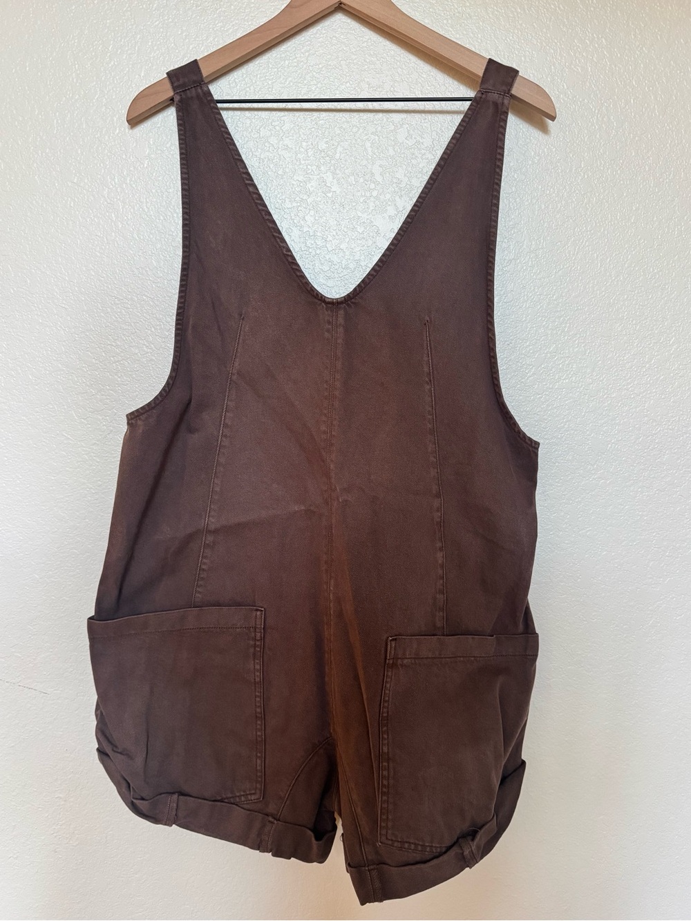 Free People Brown Short Denim Overalls - Picture 2 of 4